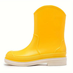 Women's Solid Non slip Rain Boots Comfort Waterproof Short Rain Boots