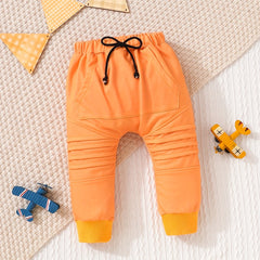 Baby Boy's Comfy Drawstring Pants Elastic Waist Trousers