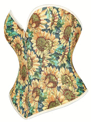 Floral Print Corset Tummy Control Push Up Body Shaper