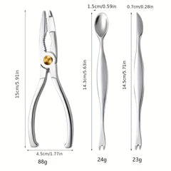 Stainless Steel Crab & Lobster Sheller Double Spoon Fork Seafood Cracking Tool