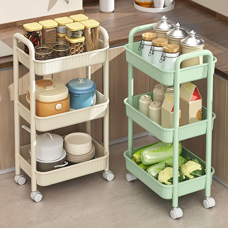 Plastic Three-layer Kitchen Storage Cart