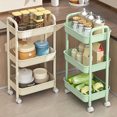 Plastic Three-layer Kitchen Storage Cart