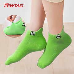 5 Pairs Unisex Kid's Crew Socks Breathable Ear Lifting Comfy Solid Socks