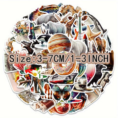 50pcs Animal Series Stickers for Laptop Waterproof DIY Water Cup Desktop