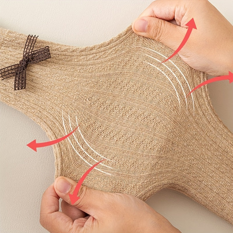 Cartoon Knit Pantyhose with Bow - Girls Leggings