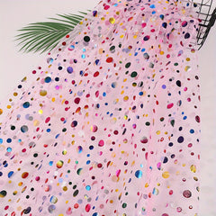 Colorful Bronzing Mesh Skirt Performance Costume Veil DIY Clothes Sewing