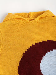 Kids Hooded Jacquard Knit Pullover Long Sleeve Casual Hoodie