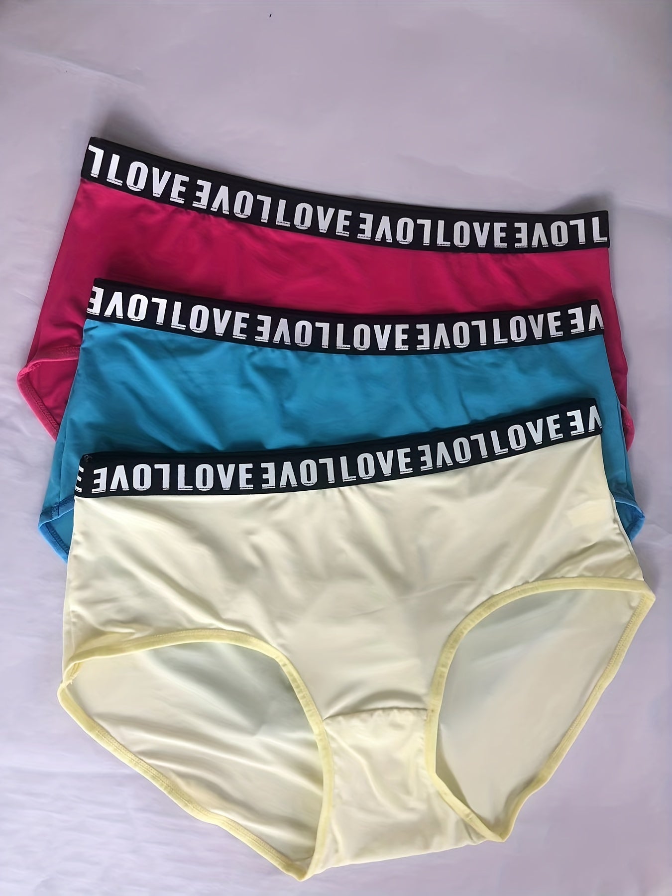 Women's Plus Size Panties Set Soft High Waisted Stretchy 3pcs Set