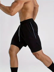 Men's 2-In-1 Drawstring Shorts With Pockets