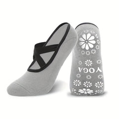 Women's Non-slip Cross Strap Yoga Socks Breathable Dance Training Socks
