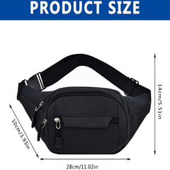 Waterproof Sports Waist Bag with 3 Zipper Pockets