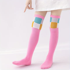 Girls Kids Knee High Socks Breathable Comfy Long Over The Knee Socks