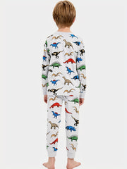 Boys Dino Graphic Loungewear Set Long Sleeve Pullover Top & Pants PJ Set