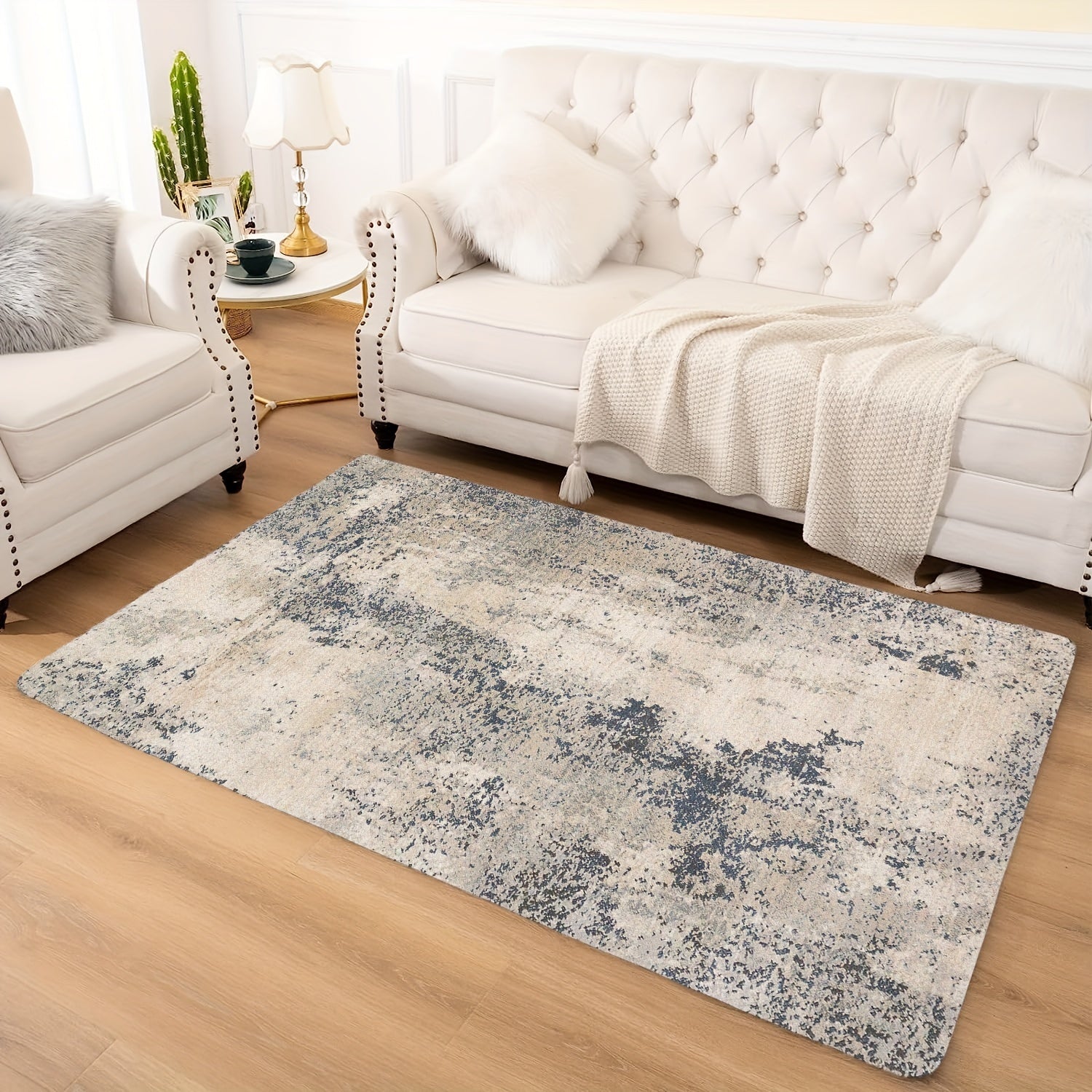 Boho Vintage Area Rug Soft Faux Sheepskin Floor Mat