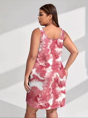 Tie Dye Sleeveless Tank Dress