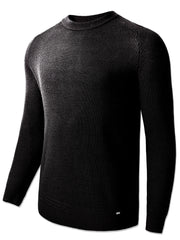 Men's Waffle Knit Crew Neck Cardigan