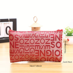 Large Capacity Letter Cosmetic Bag for Travel and Makeup Storage