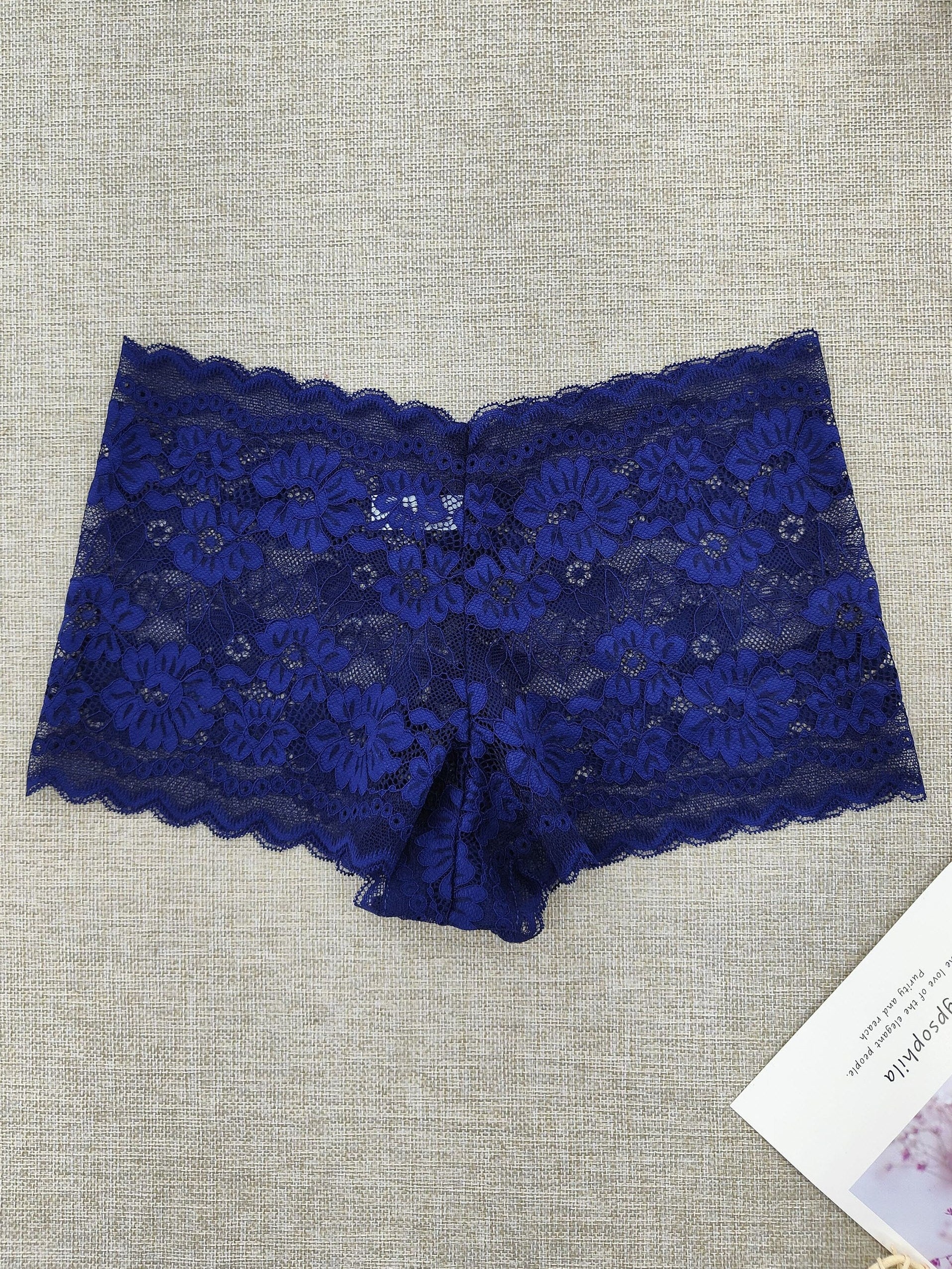 6pcs Lace Boyshort Panties Soft & Comfortable Women's Lingerie