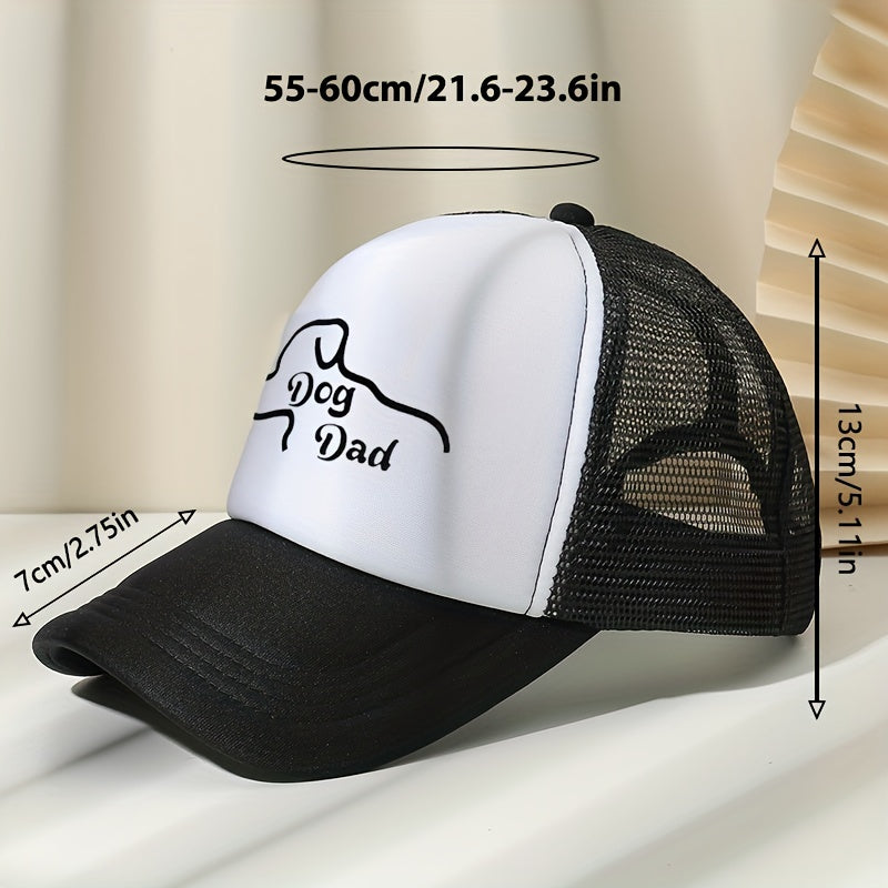 Dog Dad Printed Trucker Hat Mesh Baseball Cap