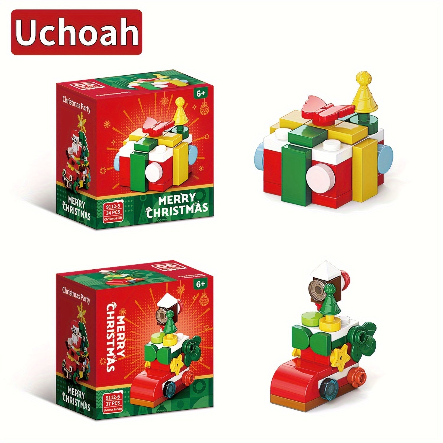 352pcs Christmas Building Blocks Set Santa Reindeer Tree Wreath Snowman