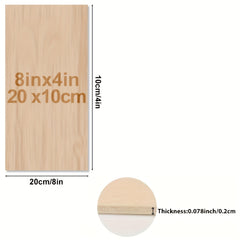 8x4in Unfinished Wood Planks 20pcs 2mm Thick for Crafts & Carving