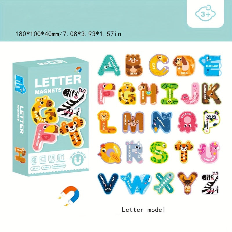 Kids Magnetic Puzzle Alphabet Animal Number Sticker Toy