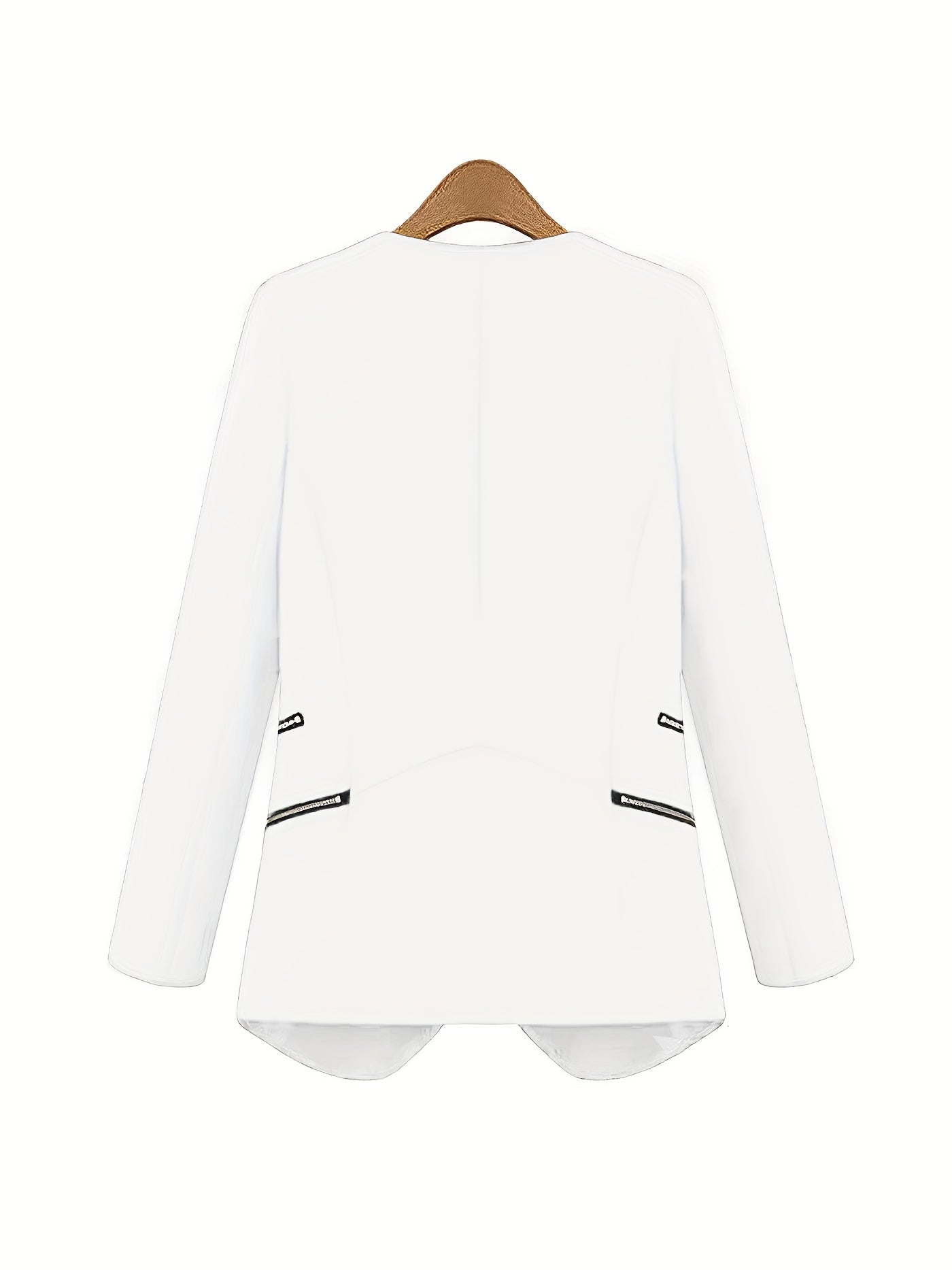 Zipper Shawl Collar Blazer Casual Open Front Long Sleeve