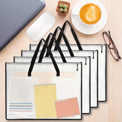 4pcs Artwork Bag Artwork Organizer Zipper Handle Posters Scrapbooking