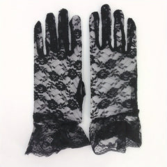 Lace Gloves Short Full Finger Gloves Wedding Evening
