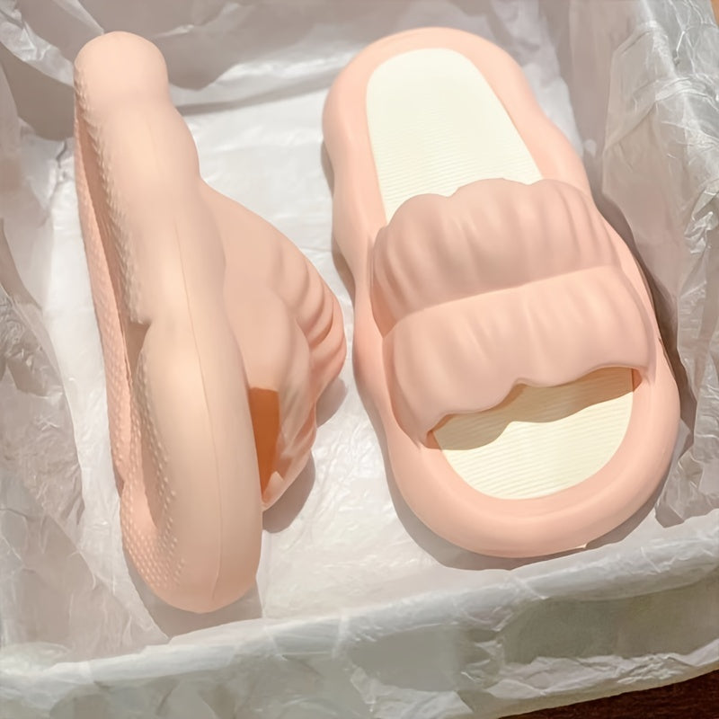 Women's Open Toe Pillow Slippers Soft Sole Non Slip Summer Shoes
