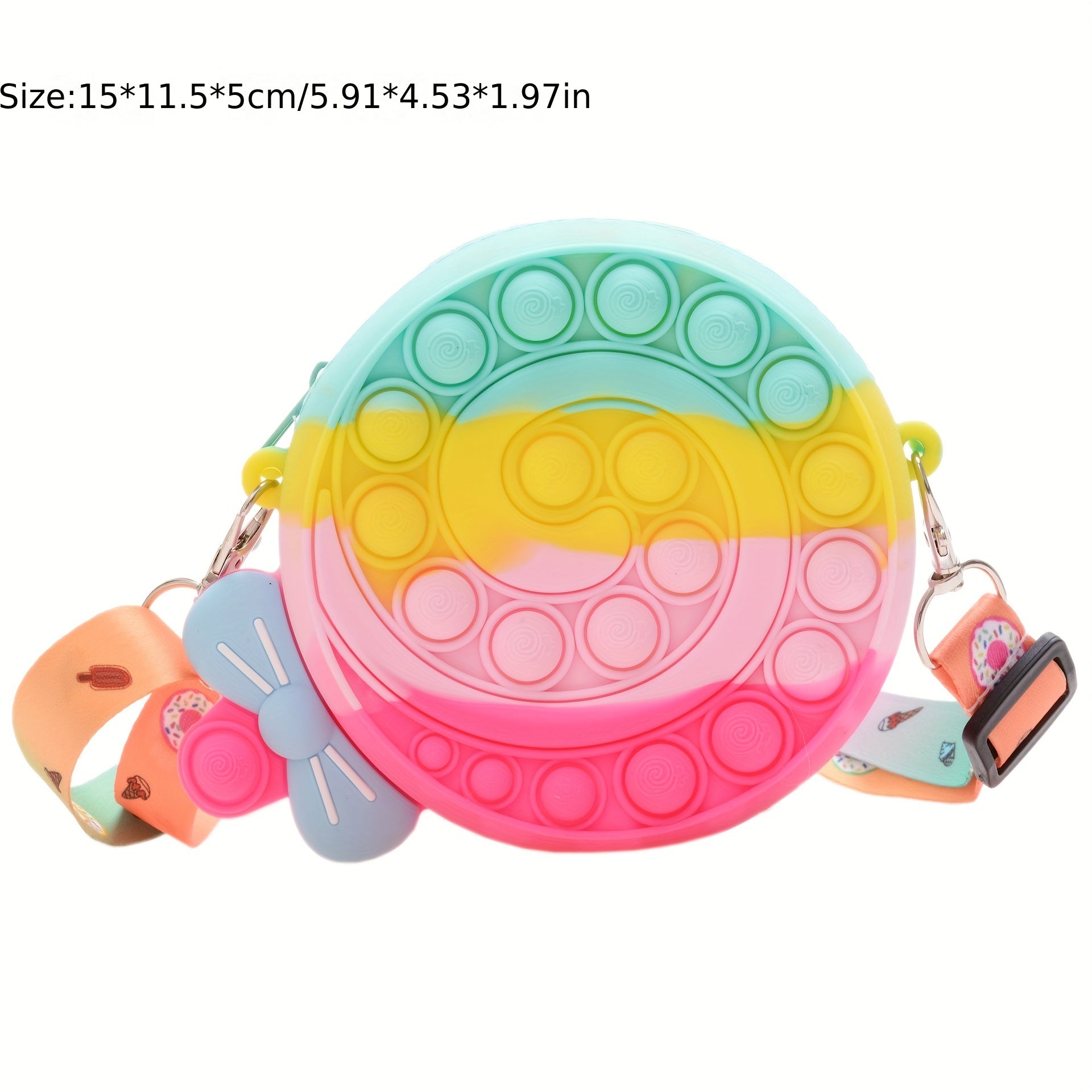Kids Cartoon Lollipop Silicone Crossbody Bag Toy