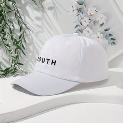 Youth Letter Embroidery Baseball Cap Outdoor Sunshade Breathable Duck Tongue Cap
