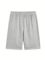 Men's Letter Print Athletic Shorts Drawstring Fitness Gym Outdoor Summer