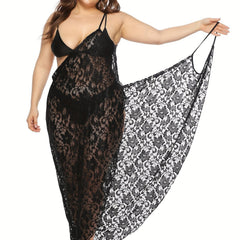 Floral Jacquard Lace Cover Up Dress