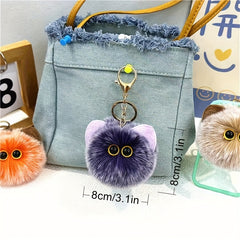Blush Cat Ball Keychain Plush Doll Bag Cartoon Pendant Small Gift