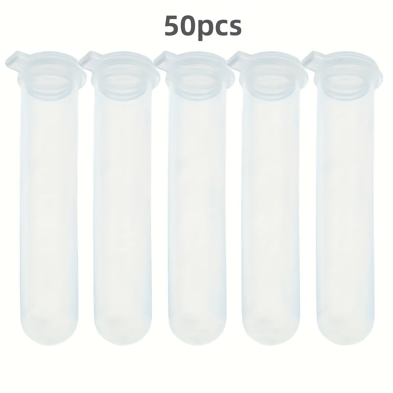 50pcs Transparent Plastic Centrifuge Test Tube 10ml with Lid
