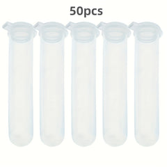 50pcs Transparent Plastic Centrifuge Test Tube 10ml with Lid