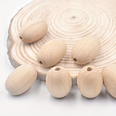DIY Jewelry Kit for Kids: Oval Wooden Beads & Jujube Egg Shaped Beads