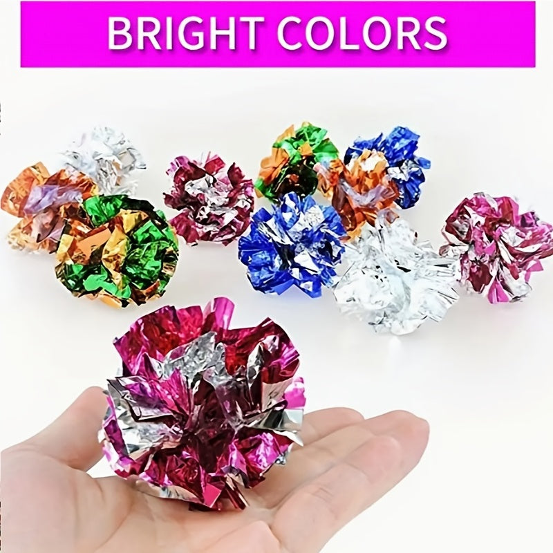 10pcs Cat Crinkle Ball Toys Chew And Chase Toys for Indoor Cats
