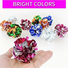 10pcs Cat Crinkle Ball Toys Chew And Chase Toys for Indoor Cats