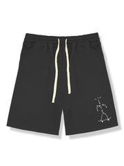 Men's Sportswear Drawstring Active Shorts Alphabets Skateboard