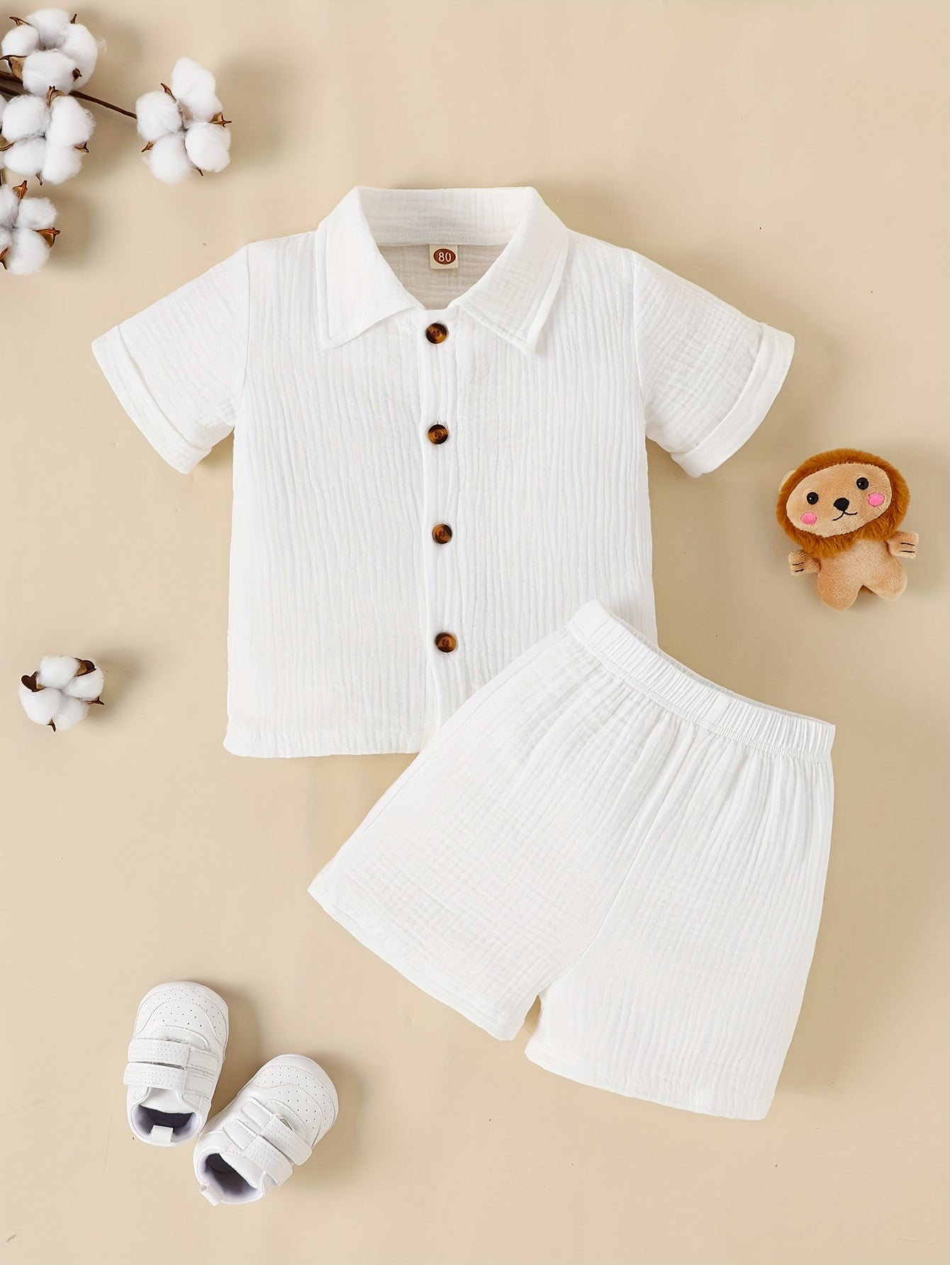 Baby Boys Summer Casual Shirt Shorts Set