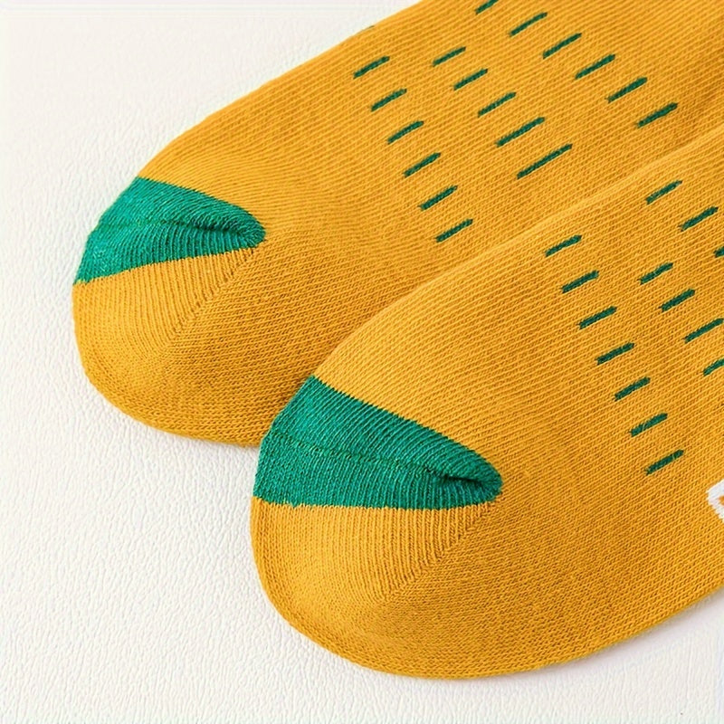 5 Pairs Boy's Mid Crew Letter Sport Socks