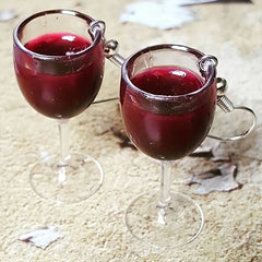 Mini Red Wine Cup Earrings for Girls