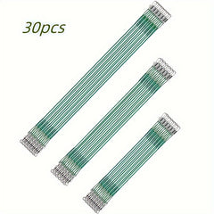 30pcs Heavy Duty Wire Leader Fishing Line with Swivels & Rings