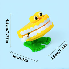 Jumping Teeth Wind Up Toy Fun Novelty Teeth Winding Eyes Jumping Toys