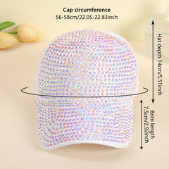 Rhinestone Baseball Cap Adjustable Sun Hats for Women
