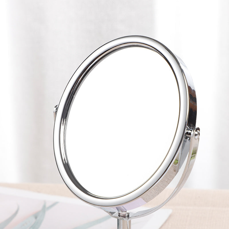 Small Table Mirror Makeup Mirror PU Rotatable Single Sided Mirror