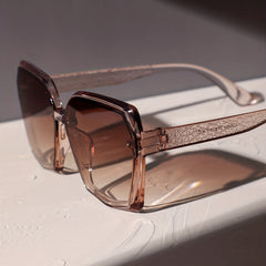 Butterfly Shaped Sunglasses Gradient Lens Engraved Temple