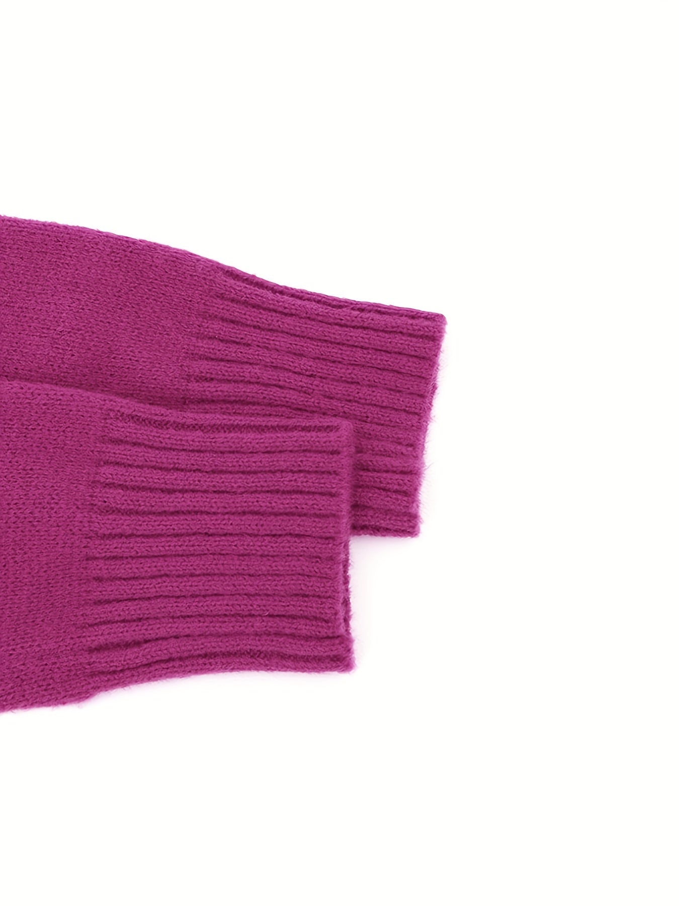 V Neck Drop Shoulder Knit Sweater Long Sleeve Casual Pullover